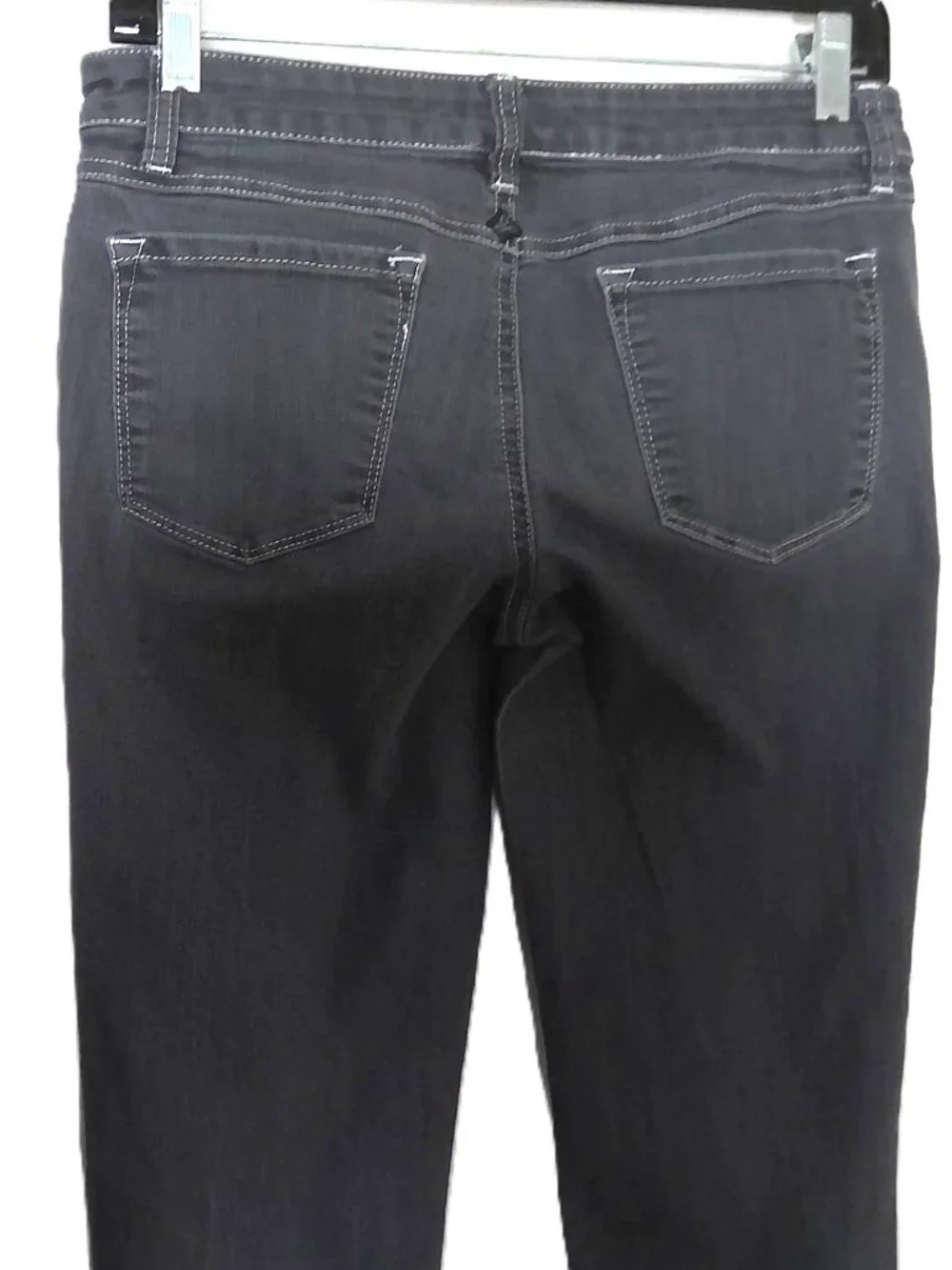 PrAna Gray Denim Jeans Low Rise Boho Slim Straight Stretch Medium Wash Sz 4 / 27